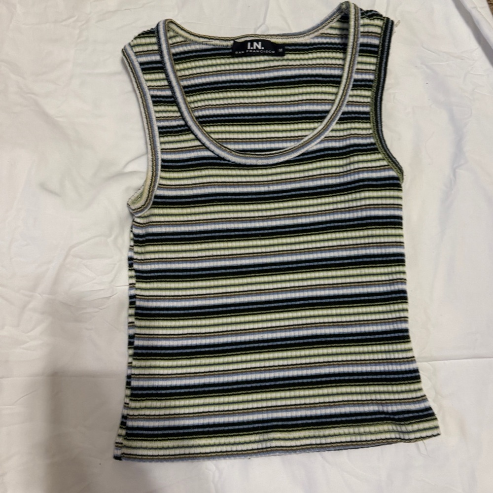 Multi color striped tank top